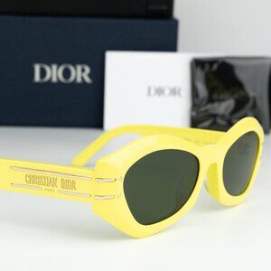 BRAND NEW Dior DIORSIGNATURE B1U 66C0 Yellow Green Women Butterfly Sunglasses